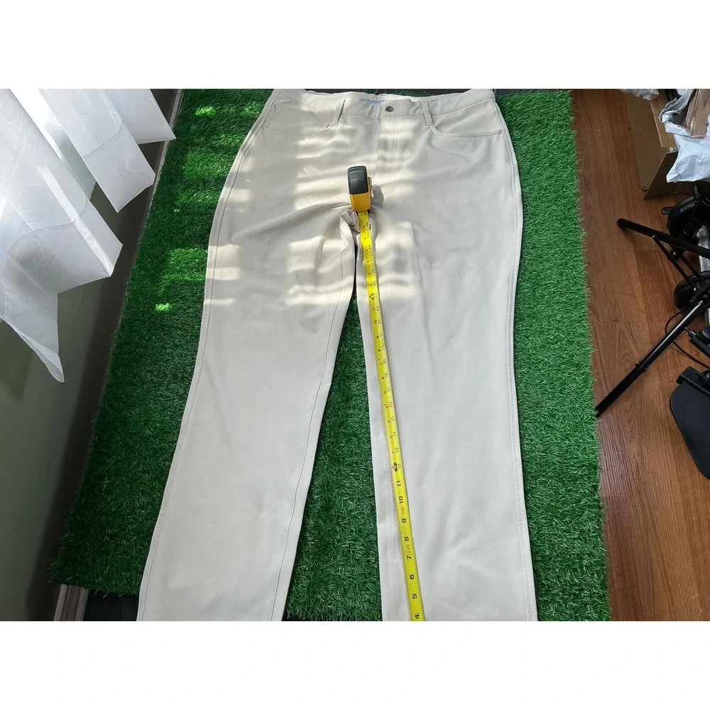 FootJoy MensAthleticFitGolf Pants Stone Beige 36x32 Stretch Performance Trousers